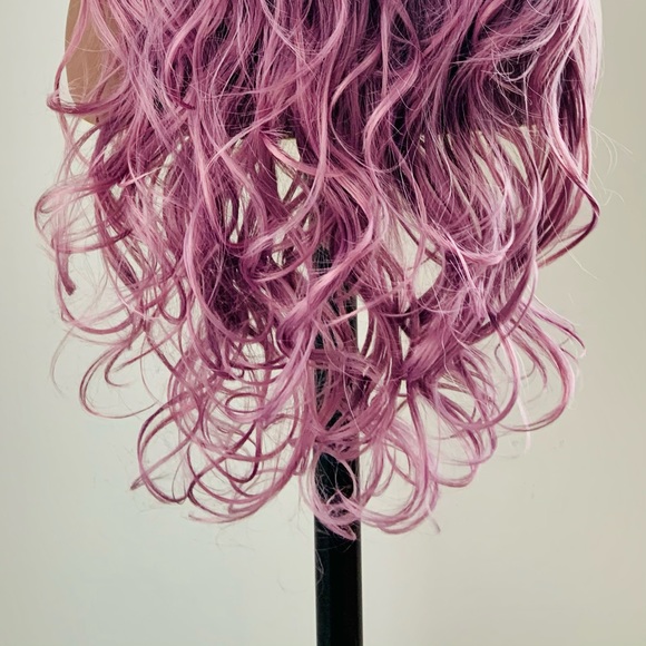 28” Premium Fiber Plum Color Versatile 4x4 Lace Front Wig 💜 - Picture 12 of 13